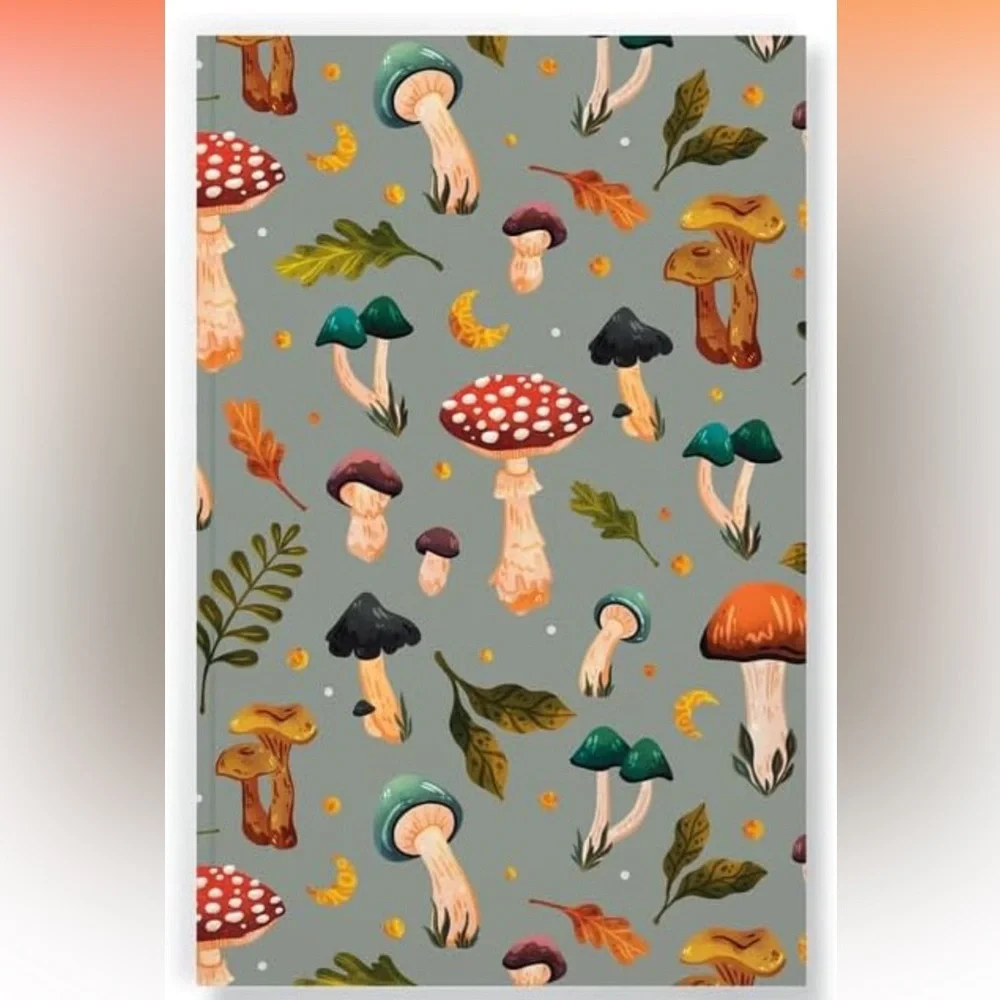 DENIK Mushroom Garden Classic Layflat Notebook, 8.25-inch Length, NWT
